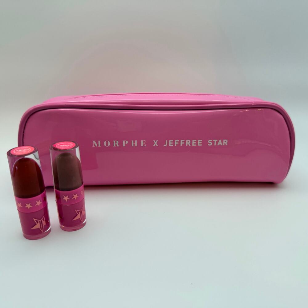 Morphe x Jeffree Star Pink Makeup Bag Androgyny Heart Beat Lipstick Set
